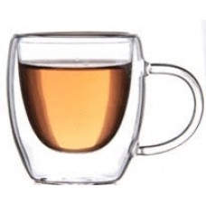 #S25B; Double wall glass cup 100ml X1..