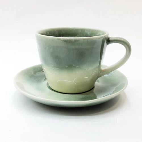 #SA7630; Ceramic 6.5oz coffee cup + saucer  