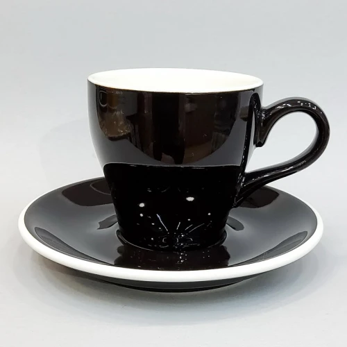 #TL180-BK; Coffee cup + saucer 180ml #T /BK