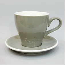 #TL180-GY; Coffee cup + saucer 180ml #T ..