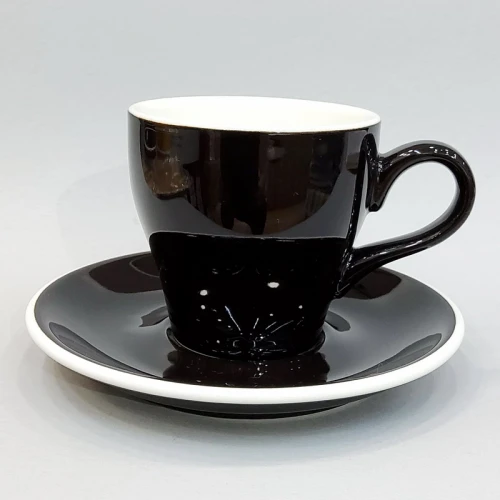 #TL280-BK; Coffee cup + saucer 280ml #T /BK