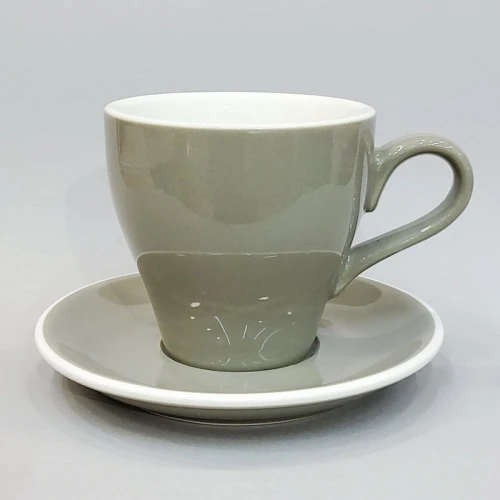 #TL280-GY; Coffee cup + saucer 280ml #T /GY