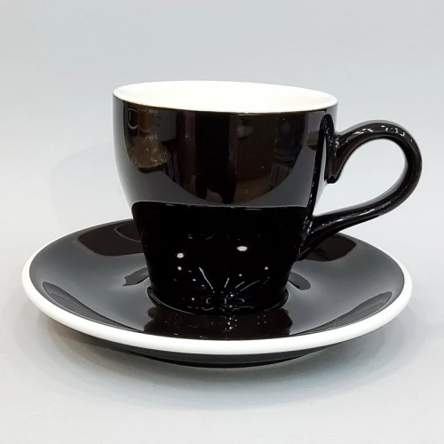 #TL80-BK; Coffee cup + saucer 80ml #T /BK