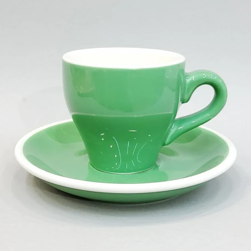 #TL80-GN; Ceramic cup + saucer 80ml# E/GN