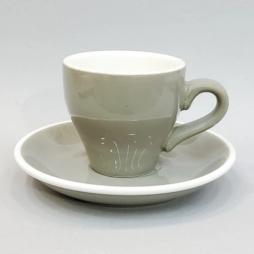 #TL80-GY; Coffee cup + saucer 80ml #T /GY