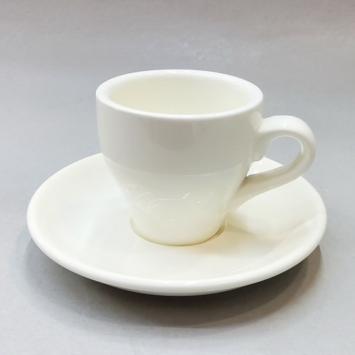 #TL80-WT; Coffee cup + saucer 80ml #T /WT