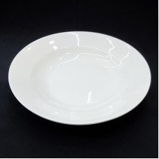 #TP9: Ceramic soup plate 9" white..