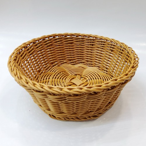 #WK211695-BG;  PP rattan basket round Beige