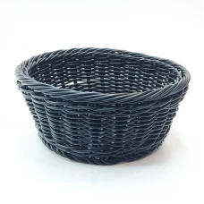 #WK211695-BK;  PP rattan basket round Bl..