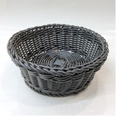 #WK211695-BK;  PP rattan basket round Bl..