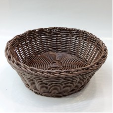 #WK211695-BN;  PP rattan basket round Br..