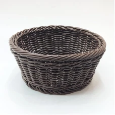 #WK211695-BN;  PP rattan basket round Br..