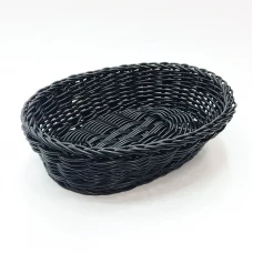 #WK251965-BK;  PP rattan basket oval 25x..