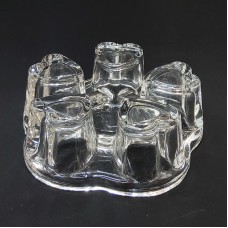 #WM2521; Glass tea warmer heart shape..