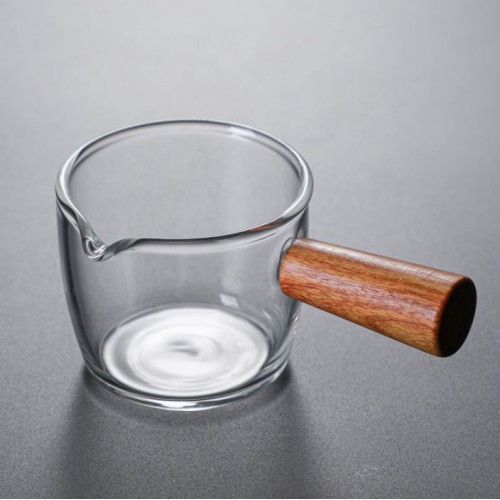 #WM3466-80; Glass milk pot w. handle 80ml 