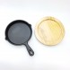 #YY079-6-12; Cast iron pan round 12cm + wood