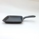 #YY084-1; Cast iron pan square 12cm + wood