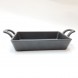 #YY086-1; Cast iron pan + wood 11x16cm