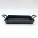 #YY087-1; Cast iron pan + wood 12x20cm