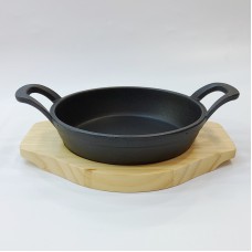 #YY16R;  Cast iron pan rd.16cm + wood..