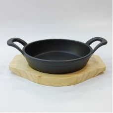 #YY16R;  Cast iron pan rd.16cm + wood..