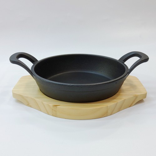 #YY16R;  Cast iron pan rd.16cm + wood