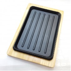 #YY2007; Cast iron pan 27x18cm Rectangle..