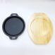 #YY2010; Cast iron pan 21cm round + wood