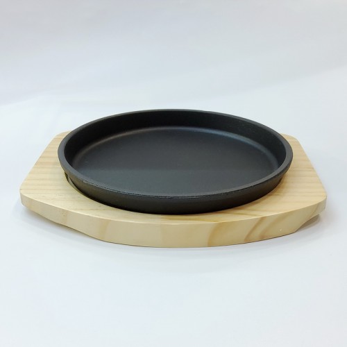 #YY2088; Cast iron pan 18cm round + wood