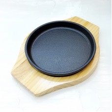 #YY2098; Cast iron pan 15cm round + wood..