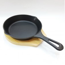 #YY2150-25W; Cast iron pan round 25cm + ..